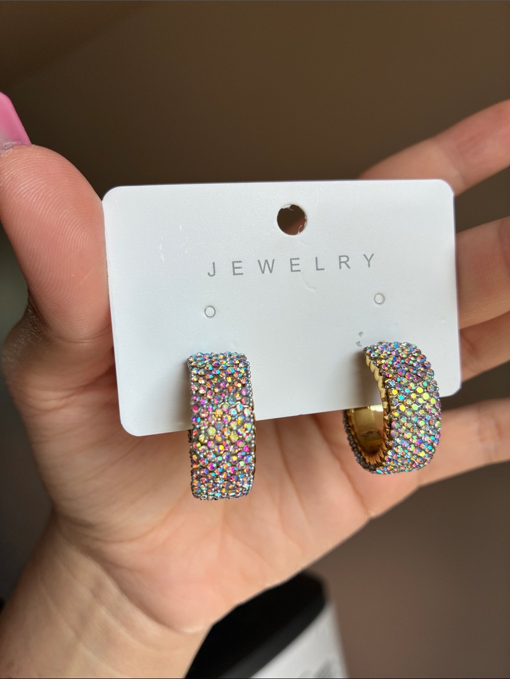 2/$20🎀 Gold Multi-Color Crystal Hoop Earrings